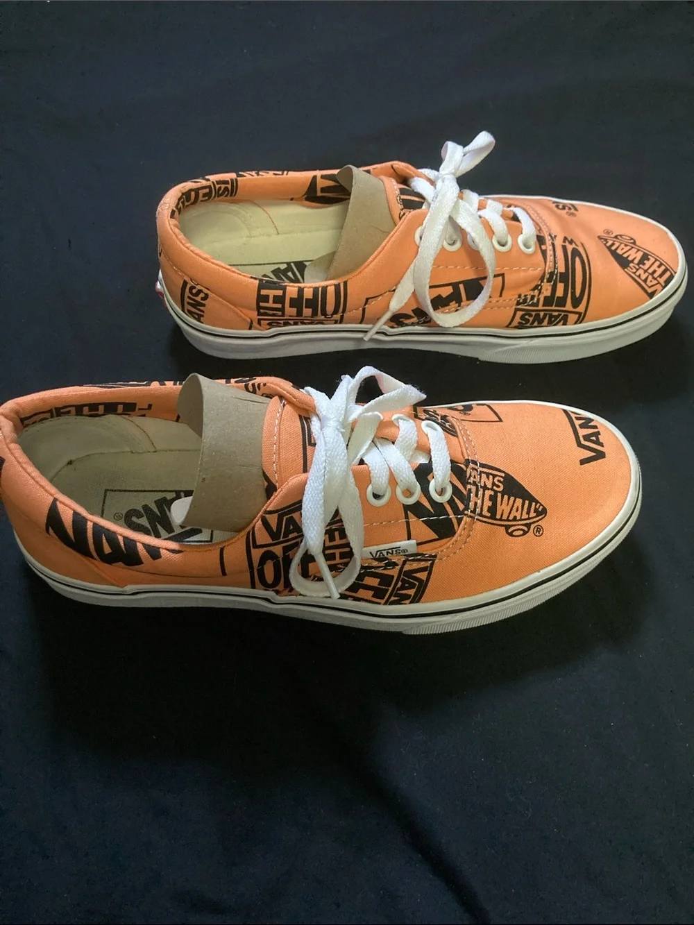 Vans Era Skate Sneakers Off The Wall Orange Logo Low-Top Women 8 Men 6.5